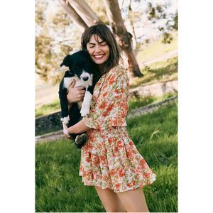 New Anthropologie x Misa Romantic Floral Mini Dress sz Large